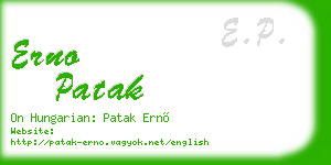 erno patak business card